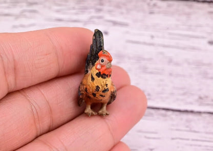 Original Miniature Antique Austrian Vienna Cold Painted Bronze Cute Rooster2