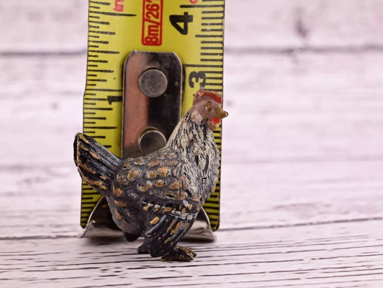 Awesome Antique Austrian Vienna Cold Painted Bronze Figure of Cute Small Chicken13