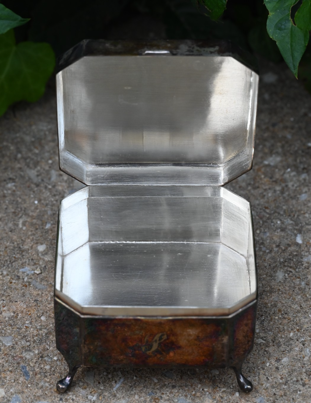 Antique Bamboo Design Tack Hing Hong Kong Export Silver Jewelry / Trinket Box7