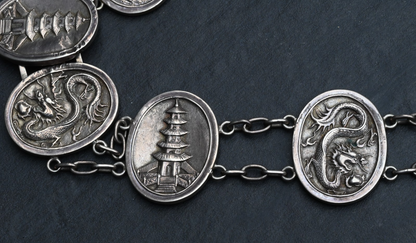 High Quality Antique 1900s Japanese Sterling Silver Grade Storyteller Belt7