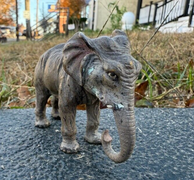 Highly Detailed Antique Austrian Vienna Cold Painted Bronze Figure of Elephant3