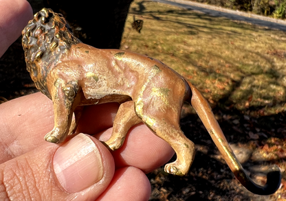 Small Antique Austrian Vienna Cold Painted Bronze Figure of Lion7