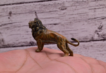 Original 1900s Detailed Antique Austrian Vienna Cold Painted Bronze of Lion3