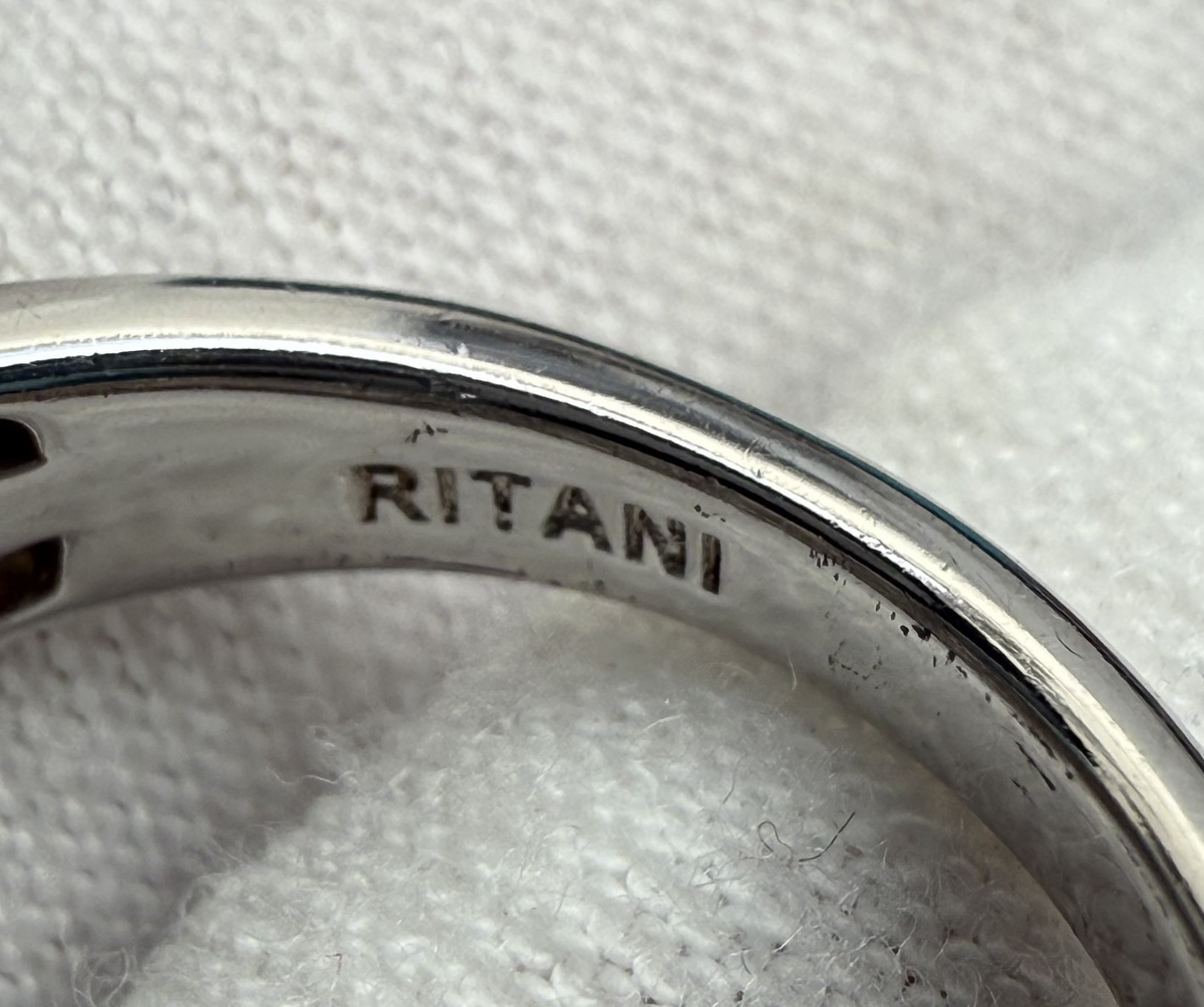 Lovely Vintage Ritani Silver Ring CZ Square Sterling7
