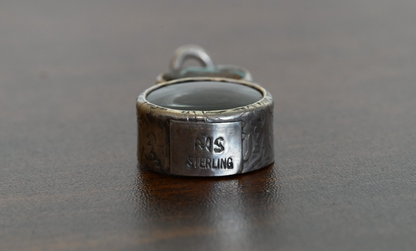 Sterling Silver Southwest Jewelers Loupe W/ Turquoise Heart Cabochon Gem3