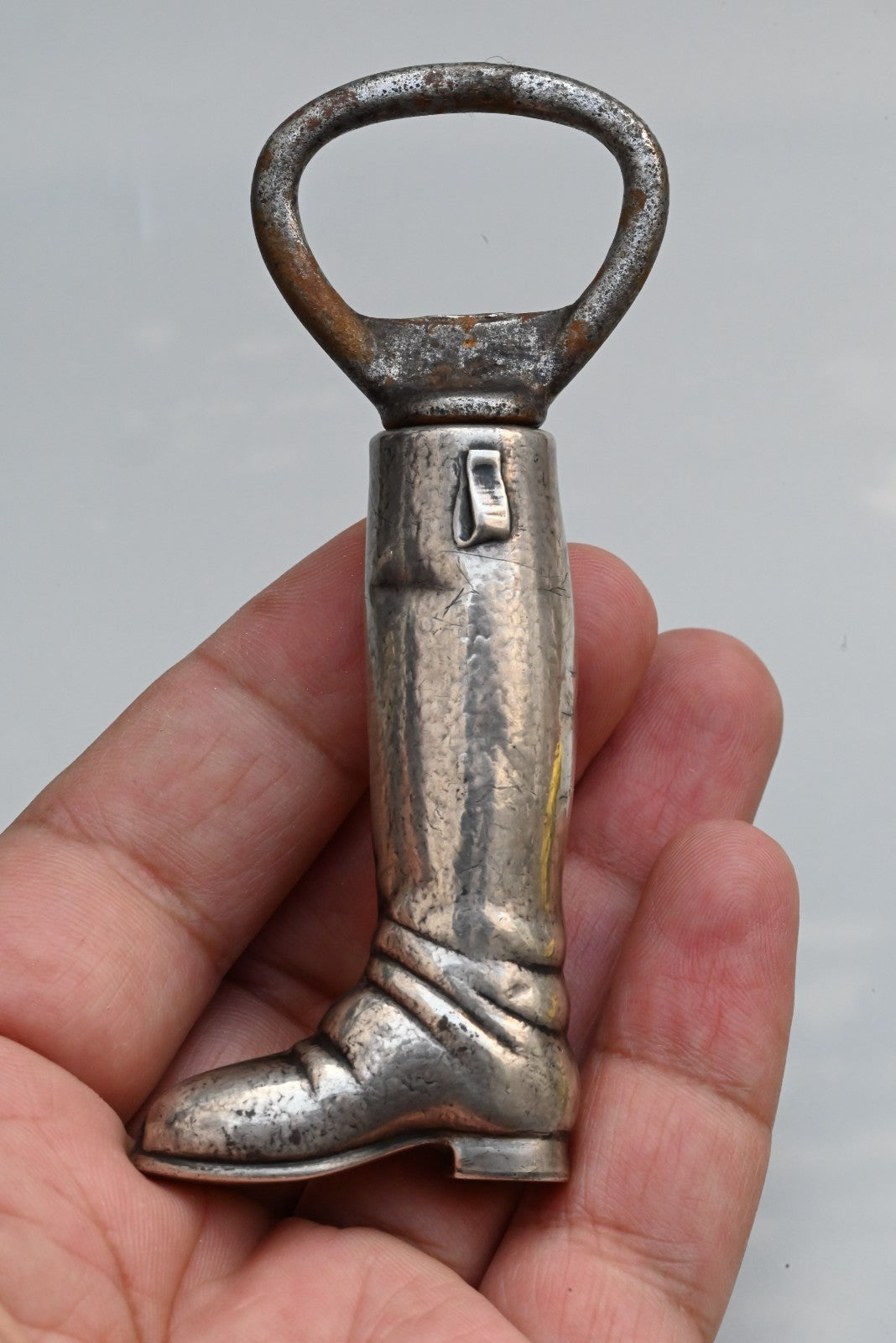 Collectible Antique Sterling Silver Riding Boot Corkscrew and Bottle Opener1