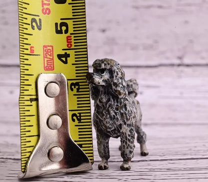 Antique Early 1900s Austrian Vienna Cold Painted Solid Bronze Gray Poodle ￼7