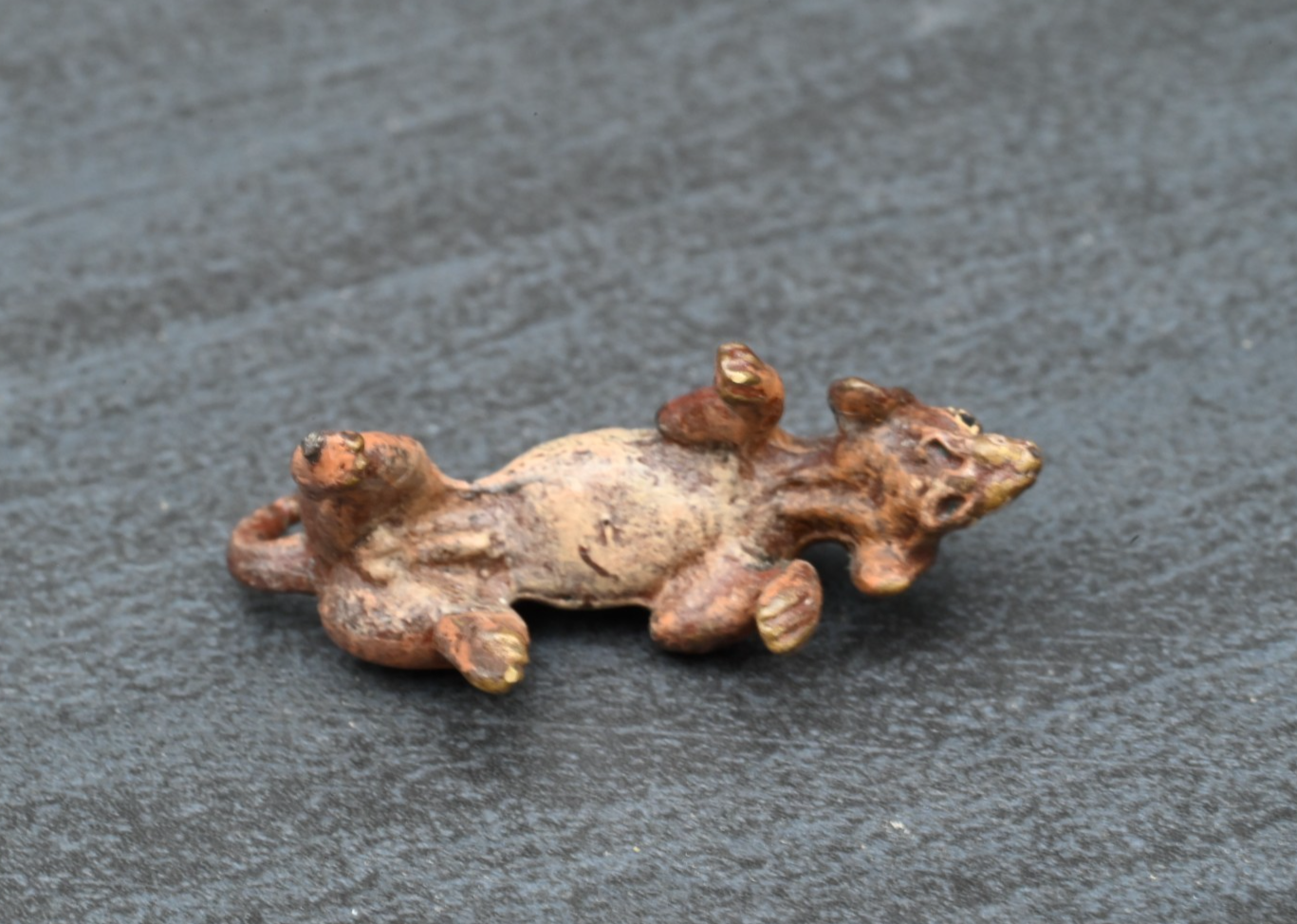 Cute Antique Austrian Vienna Cold Painted Bronze Figure of Dachshund Puppy2