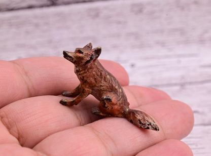 Life-Like Old Antique Austrian Vienna Bronze Figure of Sitting Fox7