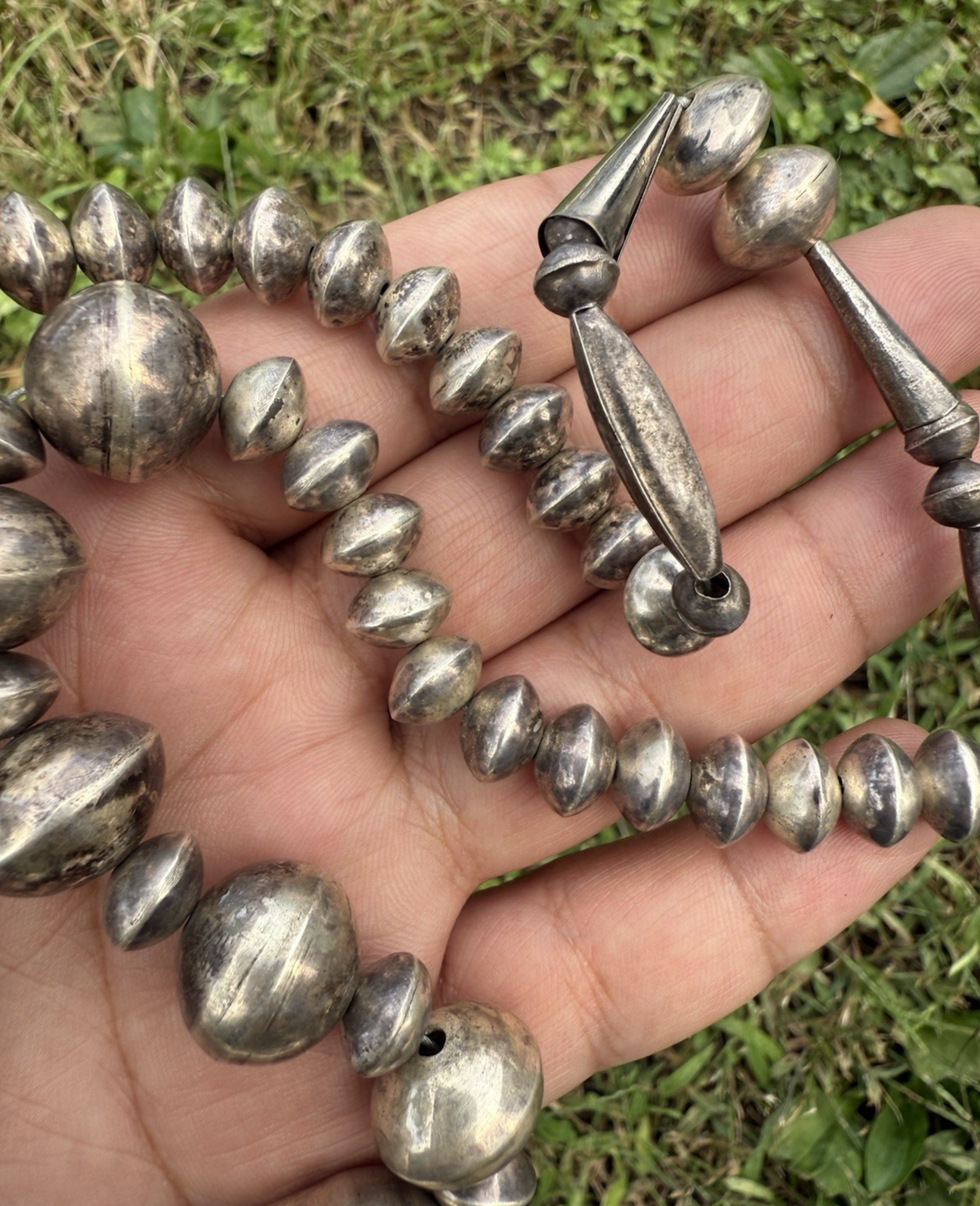 Vintage Southwestern Sterling Silver "Navajo Pearls" Beaded Necklace4