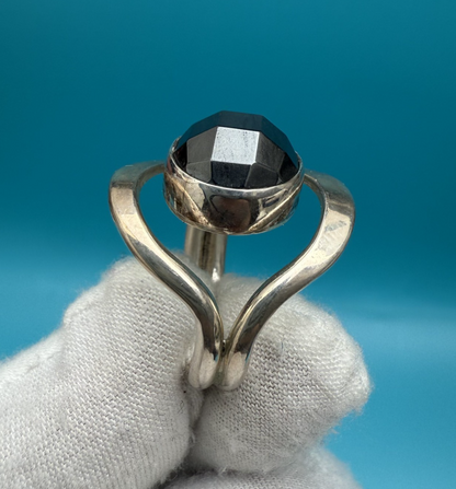Gorgeous Vintage Dominique Dinouart 925 Sterling Silver Hematite Ring2