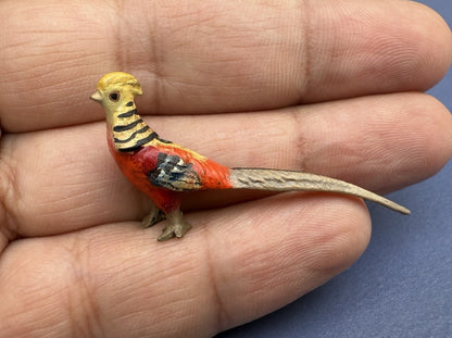 Small Antique Austrian Vienna Cold Painted Bronze Figure of Golden Pheasant6
