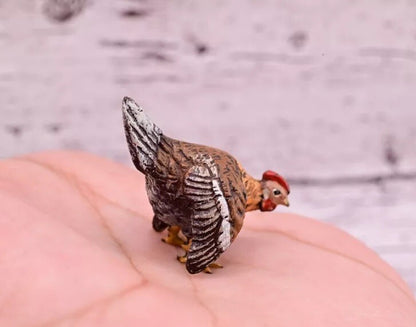 Unusual Antique Austrian Vienna Cold Painted Bronze Figure of Miniature Hen1