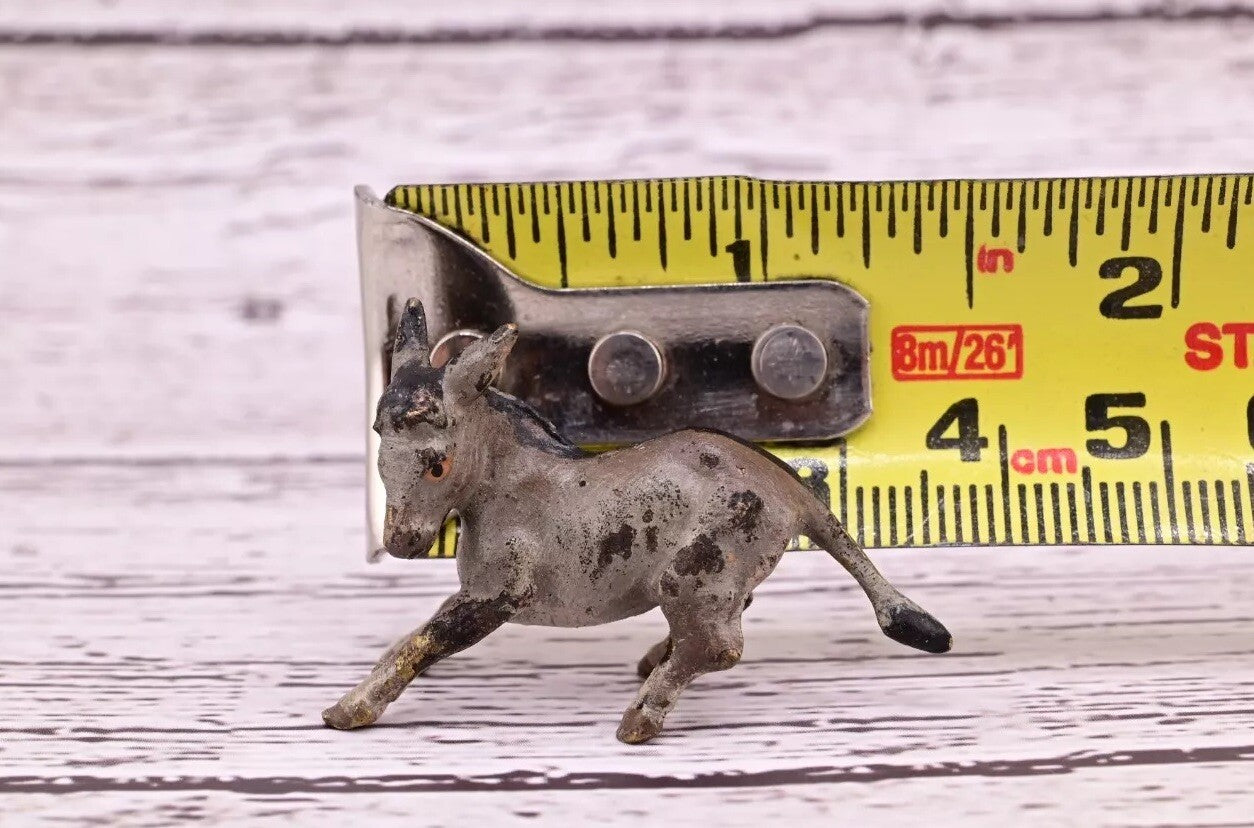 Amazing Antique Austrian Vienna Cold Painted Bronze Figure of Running Donkey12