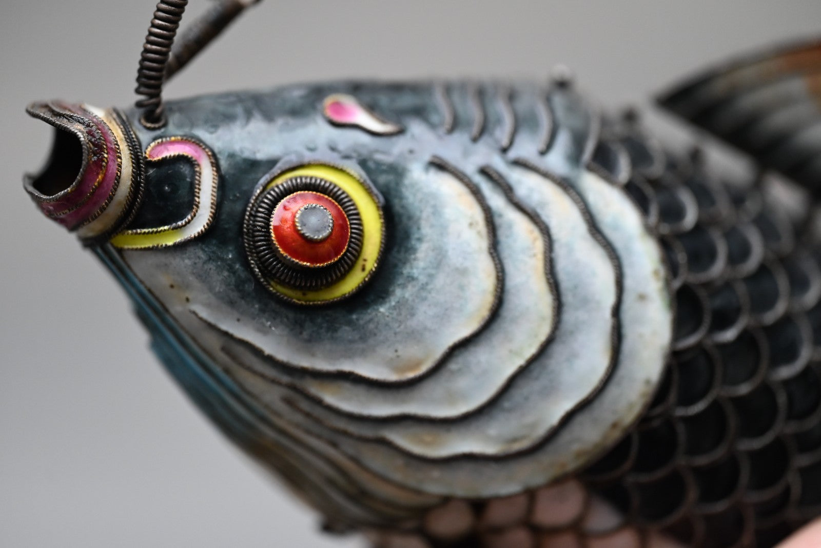 Amazing Life - Size Chinese Enameled Export Silver Articulated Koi Fish3