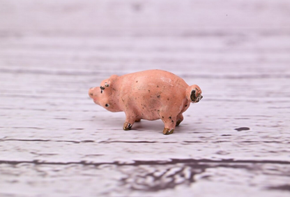 Super Tiny Antique Austrian Vienna Cold Painted Bronze Figure of Pink Pig2