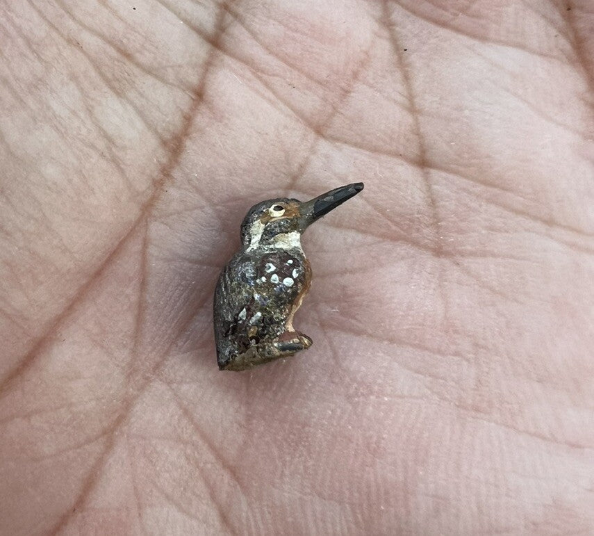 Antique Austrian Vienna Cold Painted Bronze Figure of Miniature Kingfisher Bird4