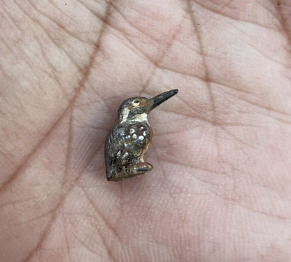 Antique Austrian Vienna Cold Painted Bronze Figure of Miniature Kingfisher Bird4
