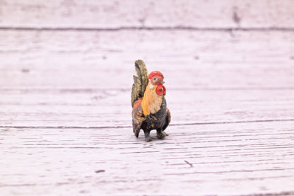 Amazing Antique Austrian Vienna Cold Painted Bronze Figure of Miniature Rooster8