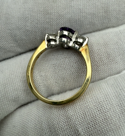 Fantastic Vintage Natural Sapphire & Diamond Ring in 18K Yellow Gold3