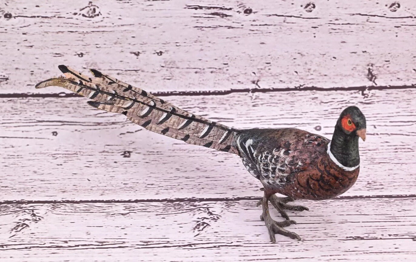 Antique Austrian Vienna Cold Painted Bronze Figure of Large Pheasant Bird2
