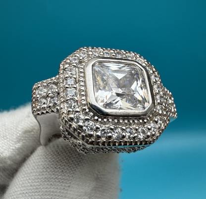 Amazing Designer Signed Art Deco CZ 925 Sterling Silver Ring3