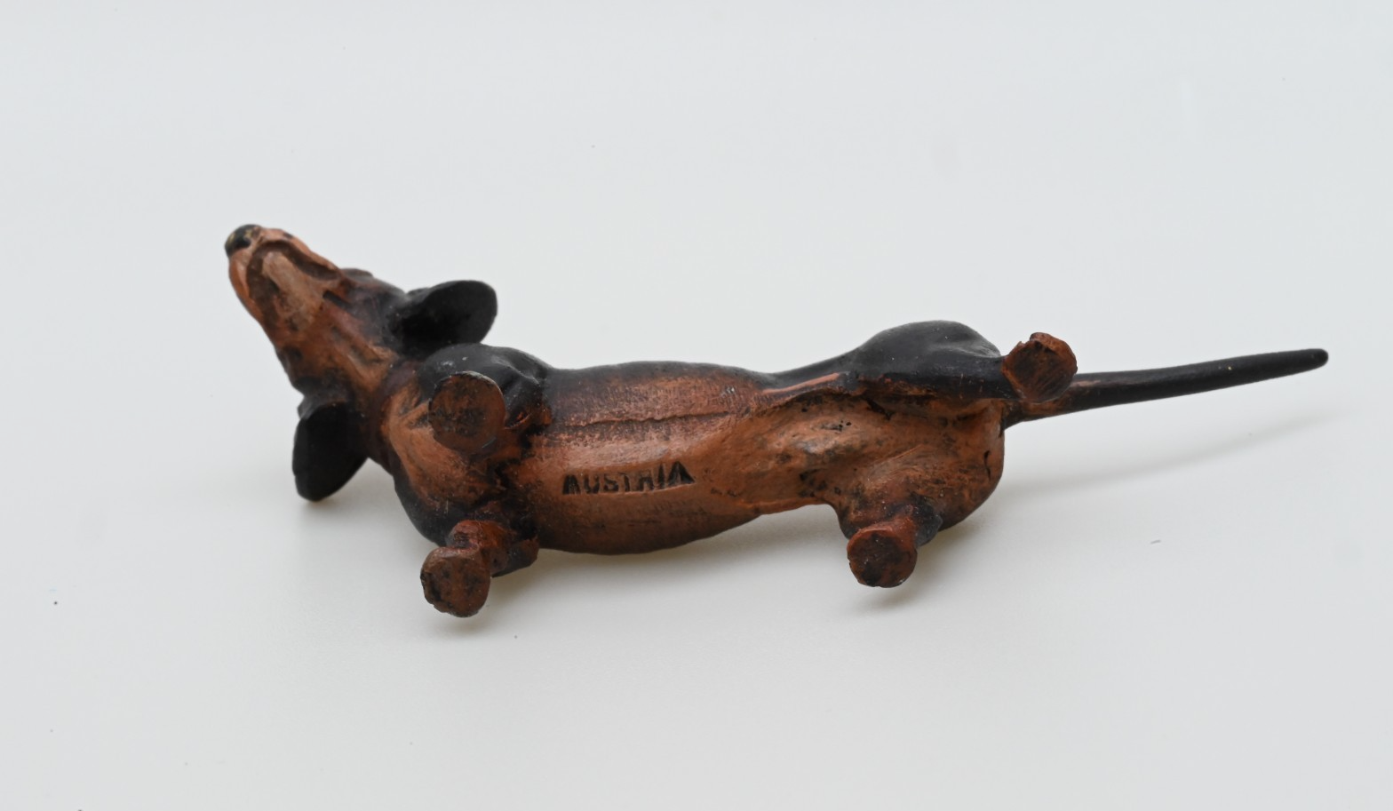 Gorgeous Antique Austrian Vienna Cold Painted Bronze Figure of Dachshund Dog6