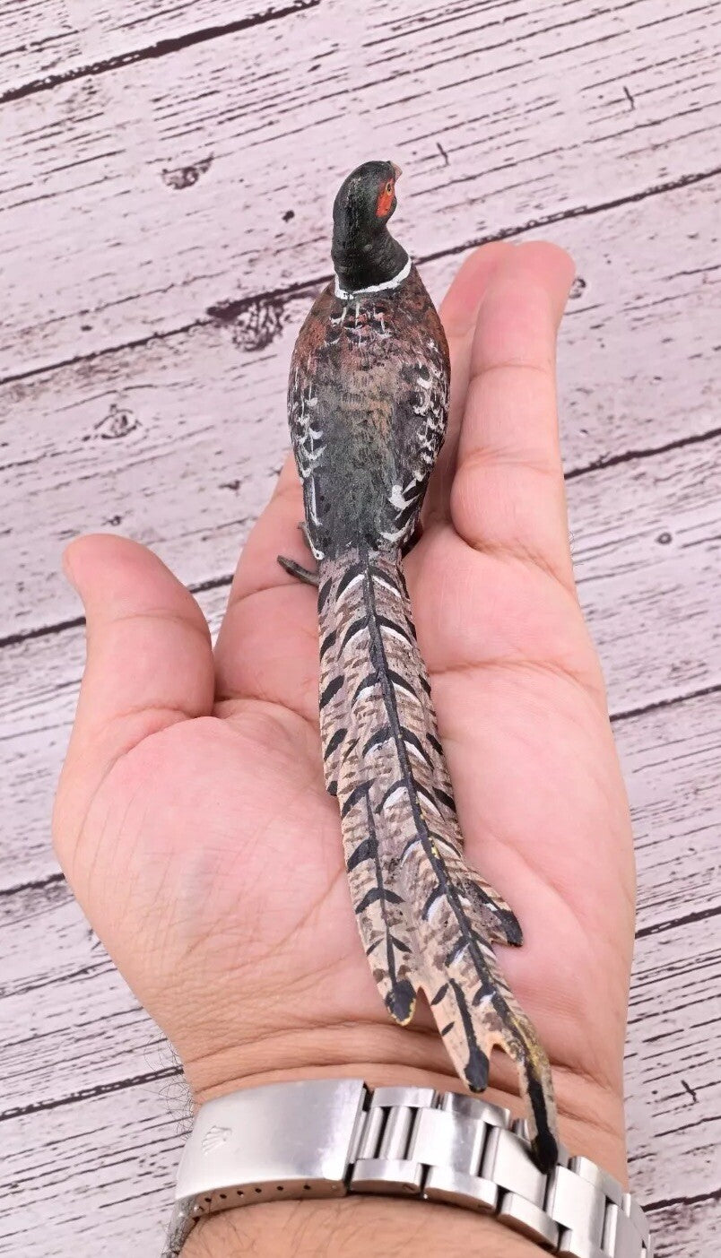 Antique Austrian Vienna Cold Painted Bronze Figure of Large Pheasant Bird8