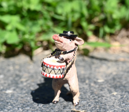 Fritz Bergmann Austrian Vienna Cold Painted Bronze Pig Playing the Drum6
