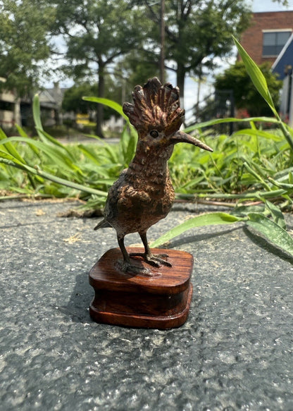 Rare Antique Austrian Vienna Cold Painted Bronze of Hoopoe Bird4