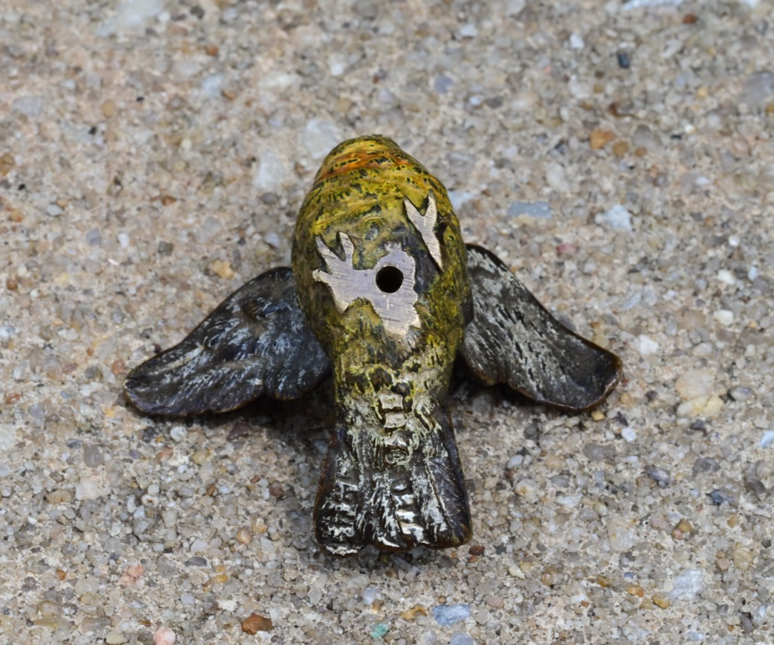 Early Antique 1900s Austrian Vienna Cold Painted Bronze of Colorful Flying Bird 9