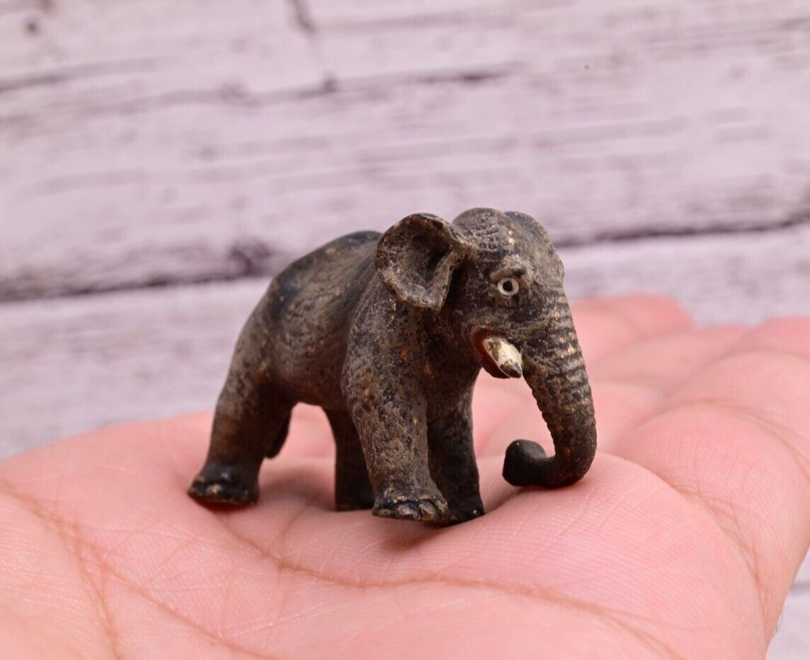 Amazing Antique Austrian Vienna Cold Painted Bronze Figure of Young Elephant9