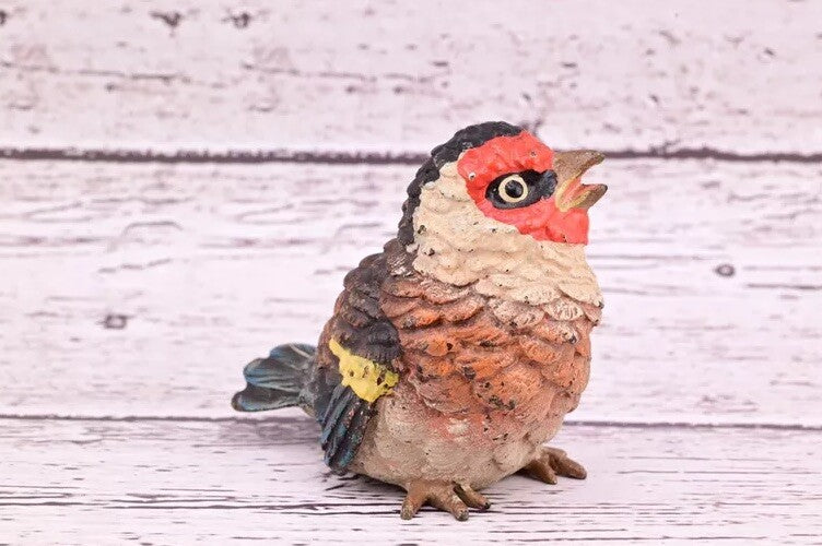 Majestic Antique Austrian Vienna Cold Painted Bronze Figure of Golden Finch5