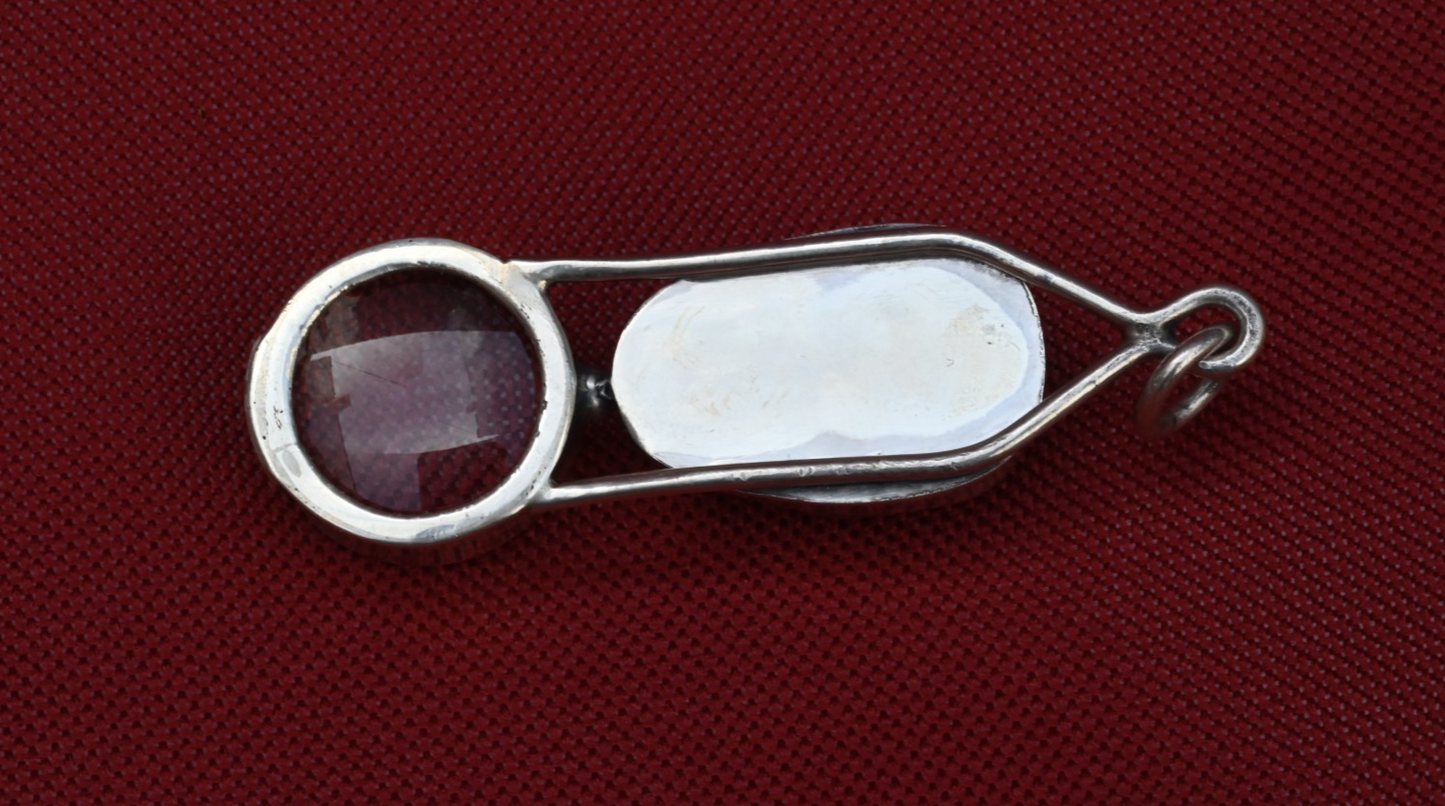 Stunning Sterling Silver Southwest Jewelers Loupe W/ Labradorite Skull3