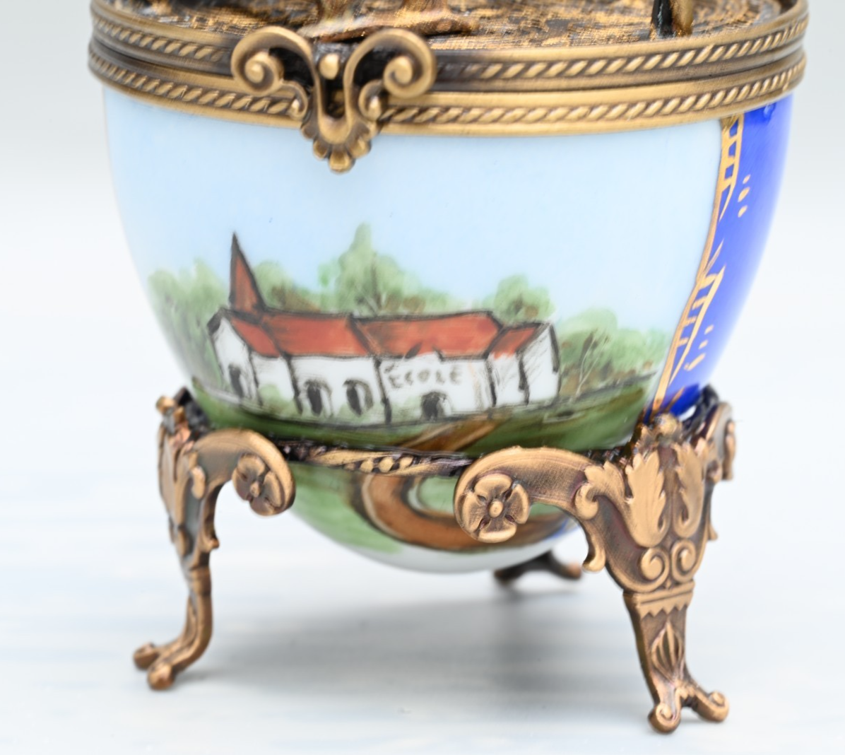 Austrian Vienna Cold Painted Bronze "Cat School" Limoge France Porcelain Box7