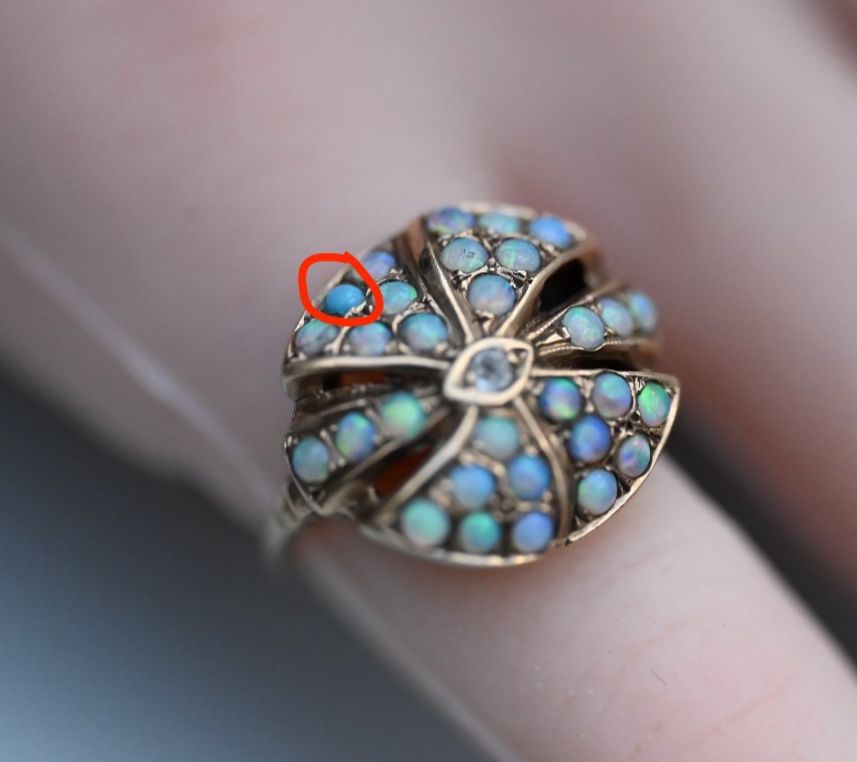 Gorgeous Antique Opal Ring in 10K Yellow Gold5