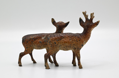 Lovely Antique Austrian Vienna Cold Painted Bronze Figure of Male / Female Deer4