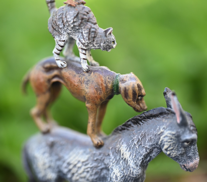 Austrian Vienna Cold Painted Bronze Figural Group of "Bremen Town Musicians"5