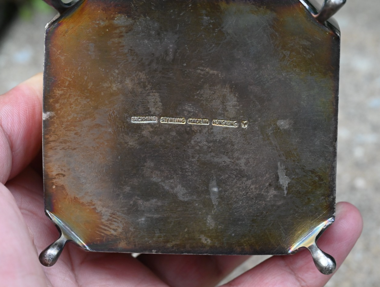 Antique Bamboo Design Tack Hing Hong Kong Export Silver Jewelry / Trinket Box8