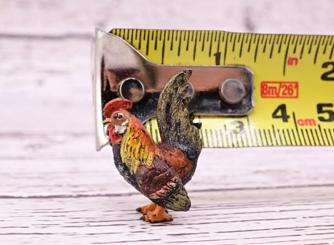 Super Nice Antique Austrian Vienna Cold Painted Bronze Figure of Rooster12