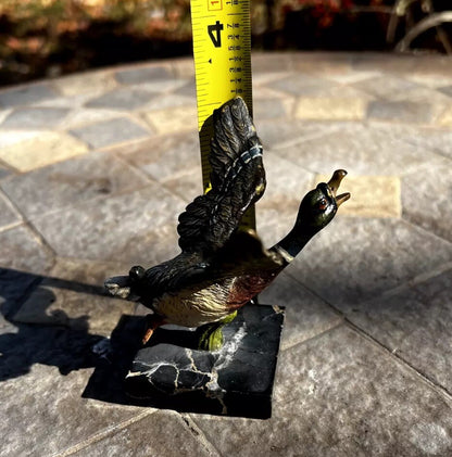 Antique Austrian Vienna Cold Painted Bronze Figure of Flying Duck11