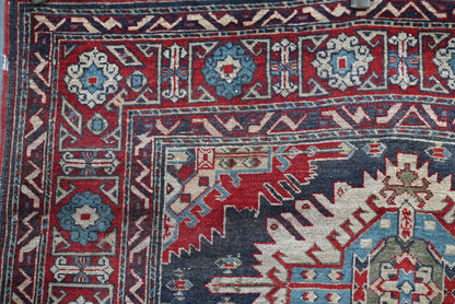 Gorgeous Handmade Mid - 20th Century Caucasian Kazak 6' x 4' Area Rug5