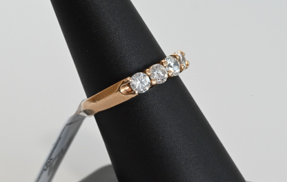 Lovely  14K Yellow Gold 5 Stone 1 Cttw Diamond Band Signed MAC  IGI Certified5