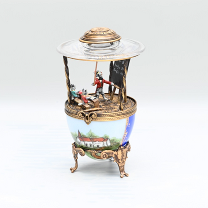 Austrian Vienna Cold Painted Bronze "Cat School" Limoge France Porcelain Box6