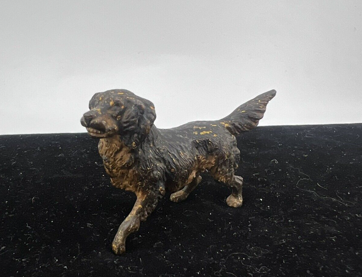 Antique Early 1900s Austrian Vienna Cold Painted Solid Bronze Black Labrador Dog12