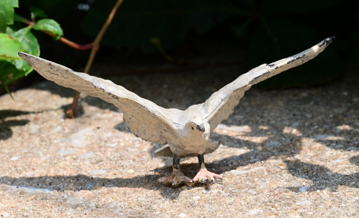 Early German Cold Painted  White Metal Figure of Elegant White Bird 2