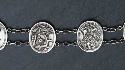 High Quality Antique 1900s Japanese Sterling Silver Grade Storyteller Belt10