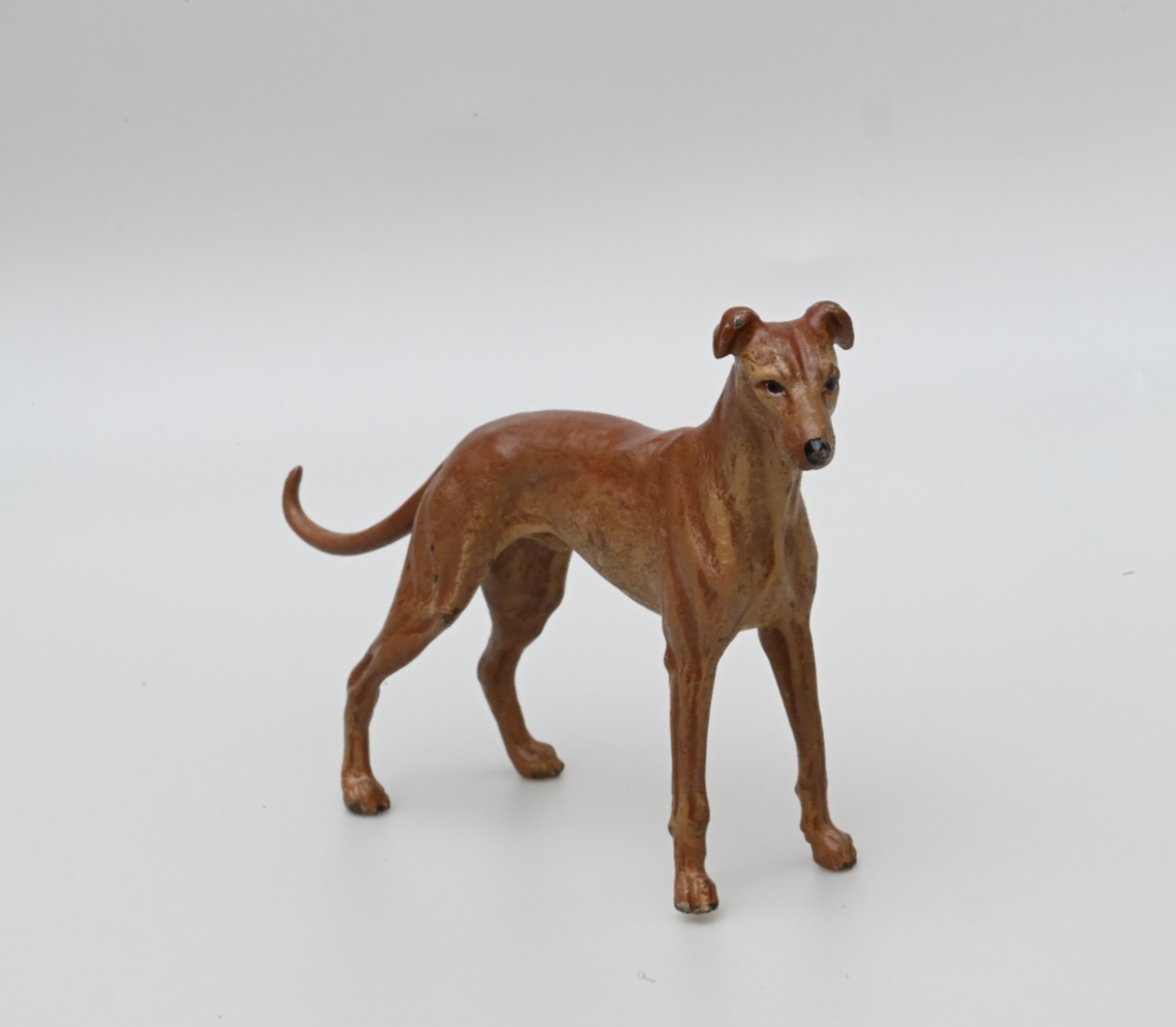 Vintage Austrian Vienna Cold Painted Bronze Figure of Italian Greyhound2