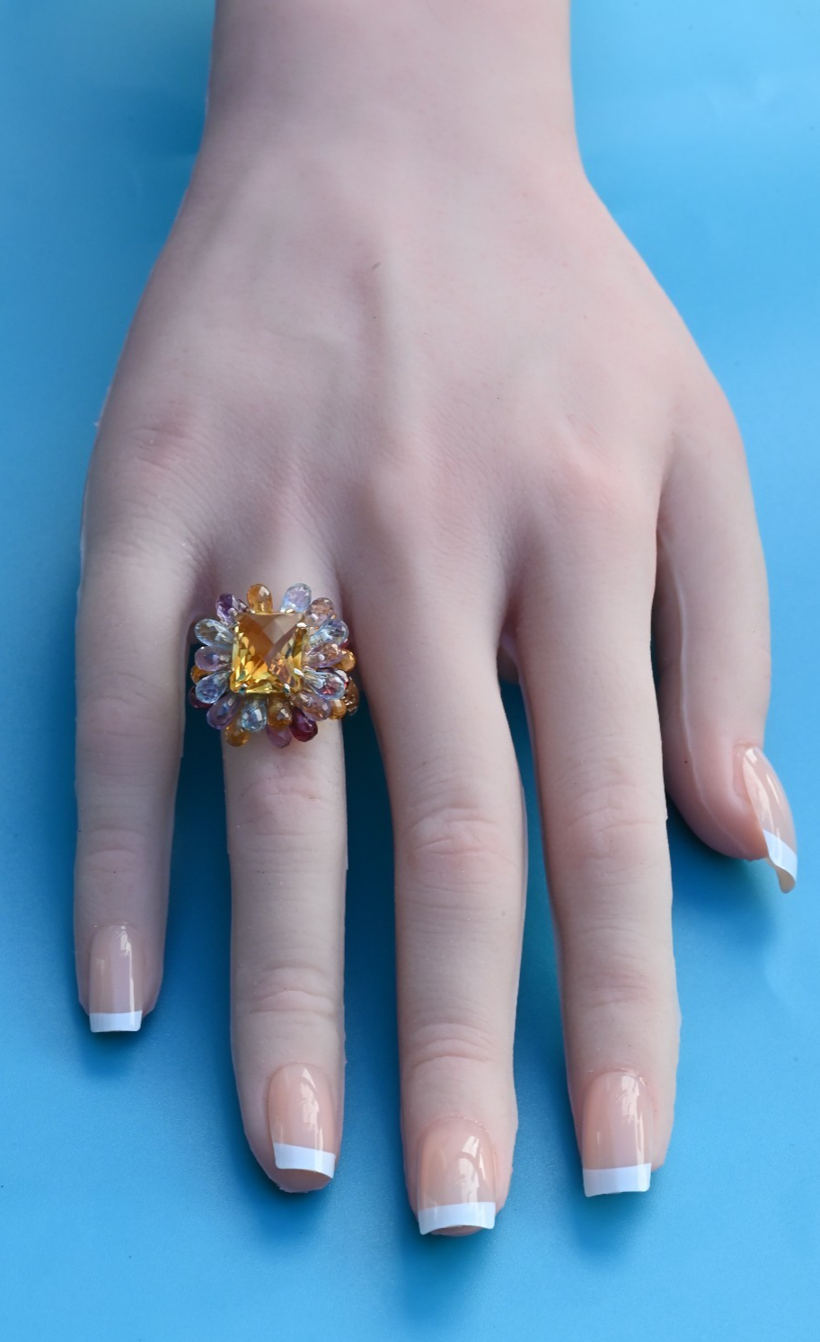 Designer VICTORIA WIECK 14K Yellow Gold & Faceted Multi Gemstone Ring5