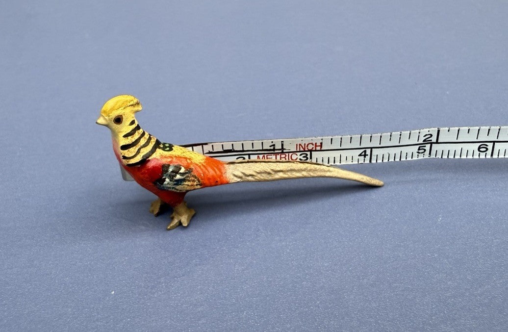 Small Antique Austrian Vienna Cold Painted Bronze Figure of Golden Pheasant9